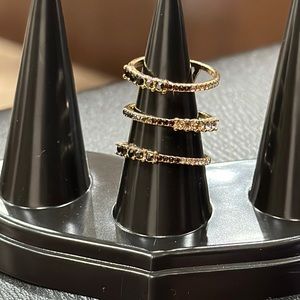 Fashion Women's Ring Three Layer Openwork Diamond Open Ring Girl Ring